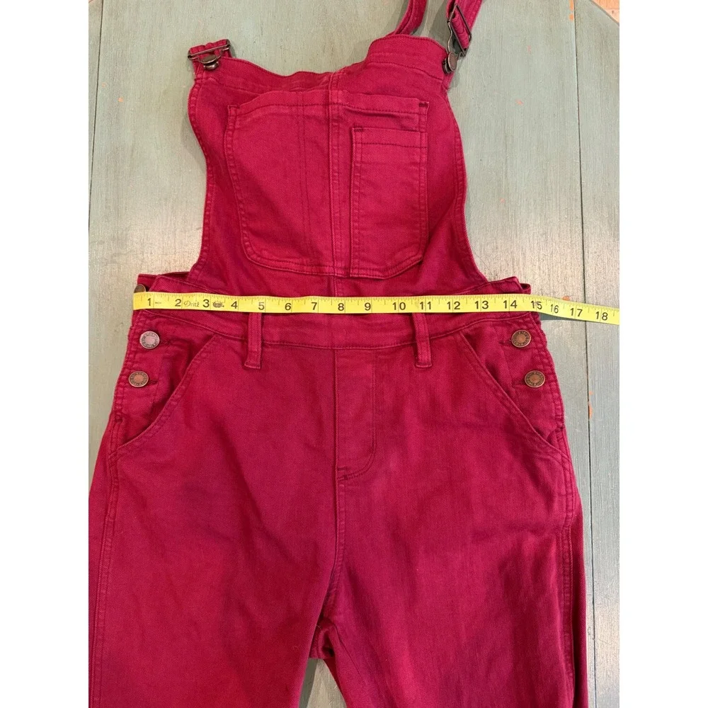 Judy Blue Berry Pink Garment Dyed Slim Denim Overalls Magenta JB88712C Medium